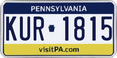 PA license plate KUR1815