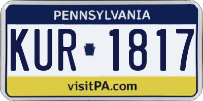 PA license plate KUR1817