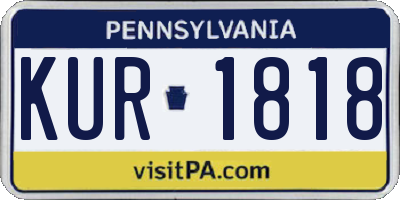 PA license plate KUR1818
