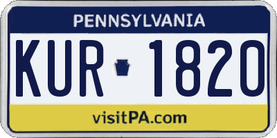 PA license plate KUR1820