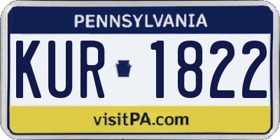 PA license plate KUR1822