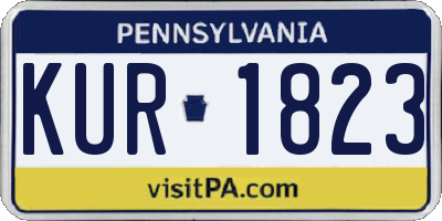 PA license plate KUR1823