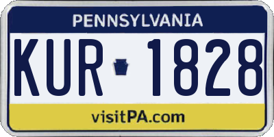 PA license plate KUR1828