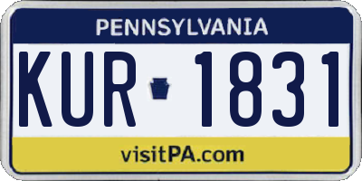 PA license plate KUR1831