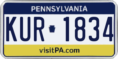 PA license plate KUR1834