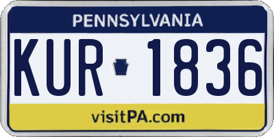 PA license plate KUR1836