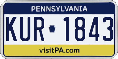 PA license plate KUR1843