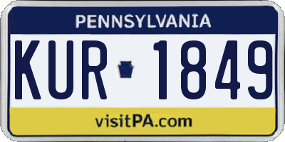 PA license plate KUR1849
