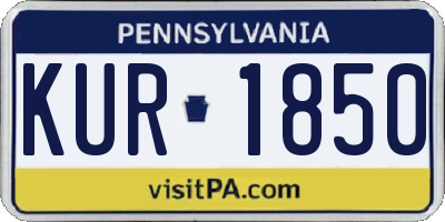 PA license plate KUR1850