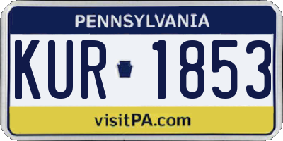 PA license plate KUR1853