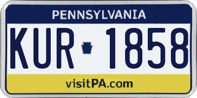 PA license plate KUR1858