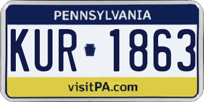 PA license plate KUR1863