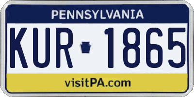 PA license plate KUR1865