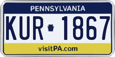 PA license plate KUR1867