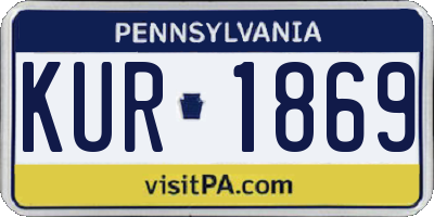 PA license plate KUR1869