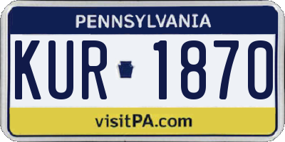 PA license plate KUR1870