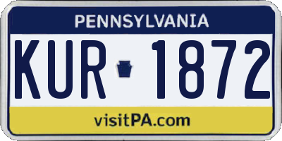 PA license plate KUR1872
