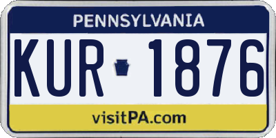 PA license plate KUR1876