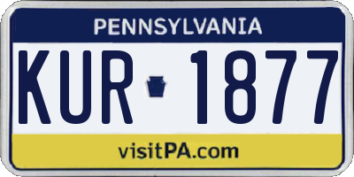 PA license plate KUR1877