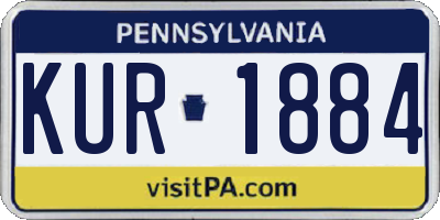 PA license plate KUR1884