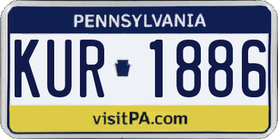 PA license plate KUR1886