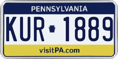 PA license plate KUR1889
