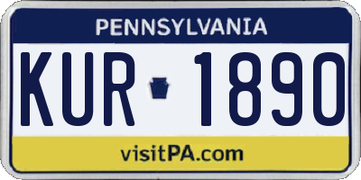 PA license plate KUR1890