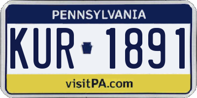 PA license plate KUR1891