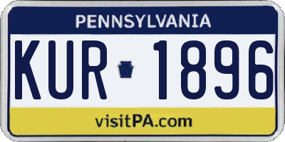 PA license plate KUR1896