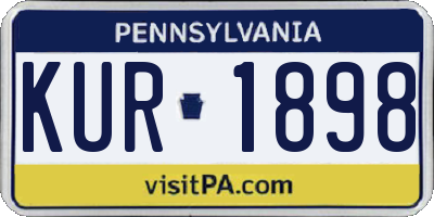 PA license plate KUR1898