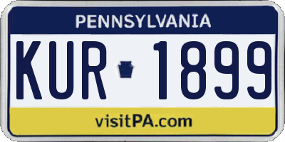 PA license plate KUR1899
