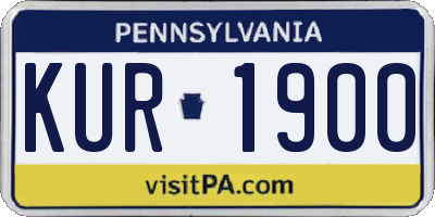 PA license plate KUR1900