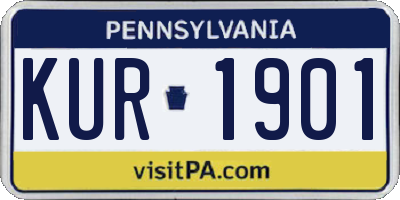 PA license plate KUR1901