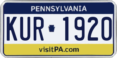 PA license plate KUR1920
