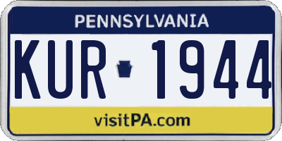 PA license plate KUR1944