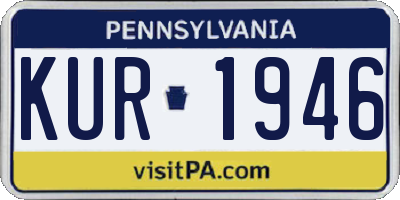 PA license plate KUR1946