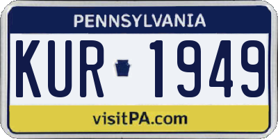 PA license plate KUR1949