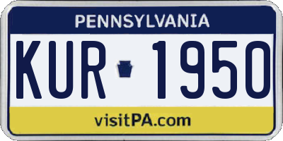 PA license plate KUR1950