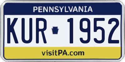 PA license plate KUR1952