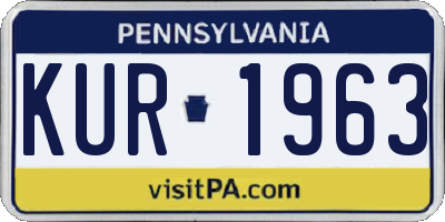 PA license plate KUR1963