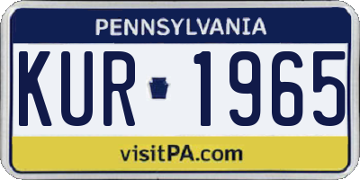 PA license plate KUR1965