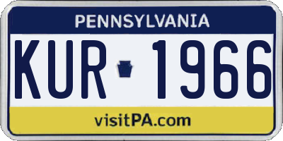 PA license plate KUR1966