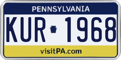 PA license plate KUR1968
