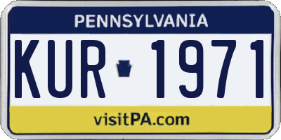 PA license plate KUR1971