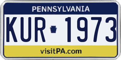 PA license plate KUR1973