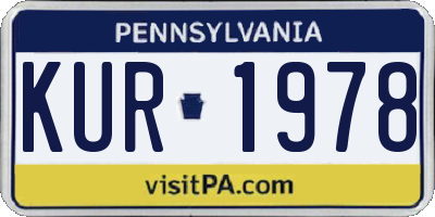 PA license plate KUR1978