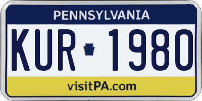PA license plate KUR1980