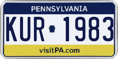 PA license plate KUR1983