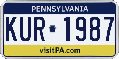 PA license plate KUR1987