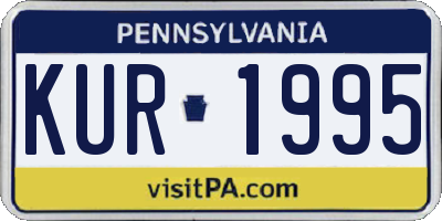 PA license plate KUR1995